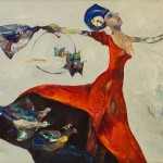   Expoziţia de pictură Petru Damir:  „Clipa ce zboară- Lady in red”