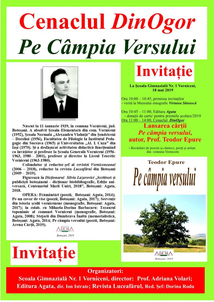 Revista Luceafărul Invitație Cenaclul Dinogor Pe Campia