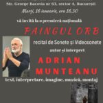 Muzeul Național al Literaturii Române. Premieră națională : Mihai Munteanu, recital de Sonete și Videosonete